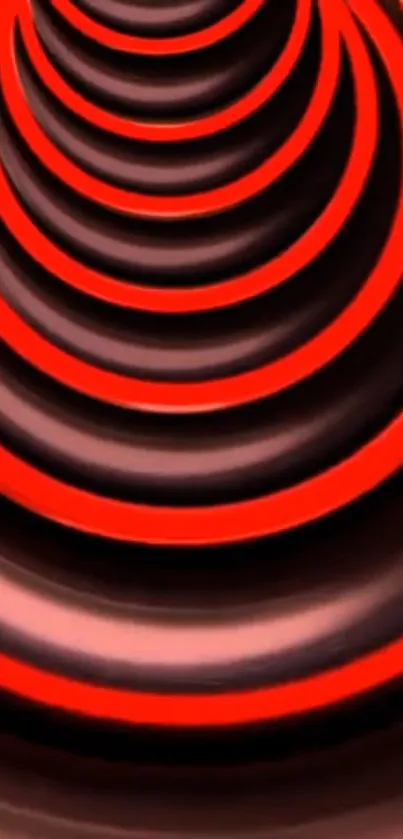 Red spiral pattern mobile wallpaper with hypnotic design.