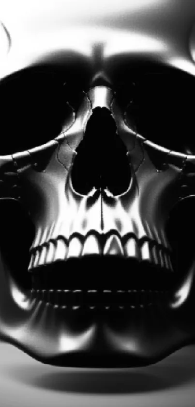 Black and white skull mobile wallpaper with a bold, striking design.