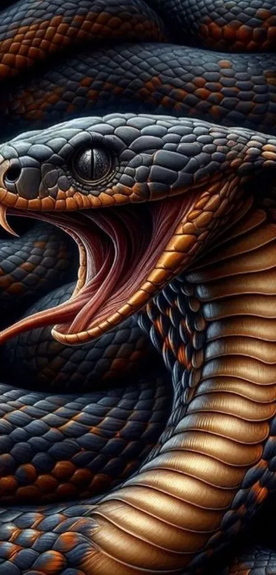 Detailed snake artwork wallpaper with vivid colors.