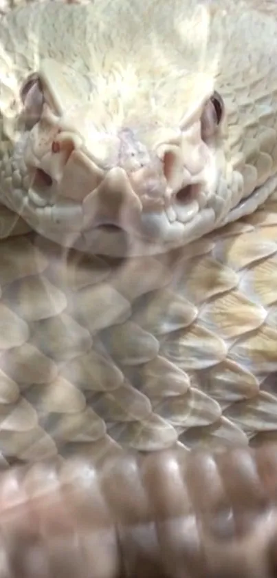 Close-up image of a beige snake with textured scales.