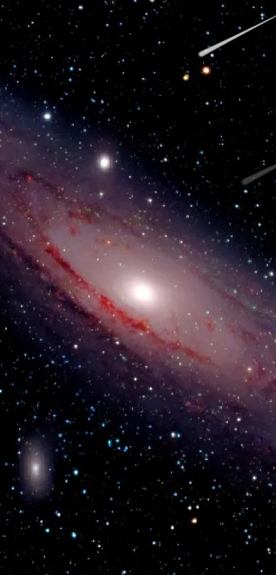 Stunning view of the Andromeda Galaxy amidst a starry sky.