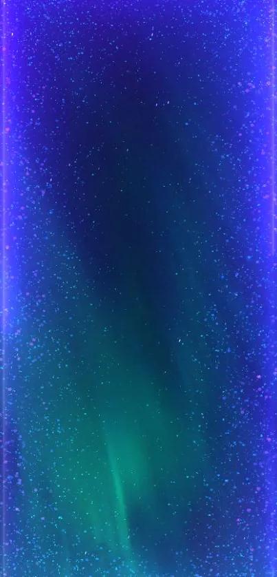 Vibrant aurora borealis glowing in a starry night sky.