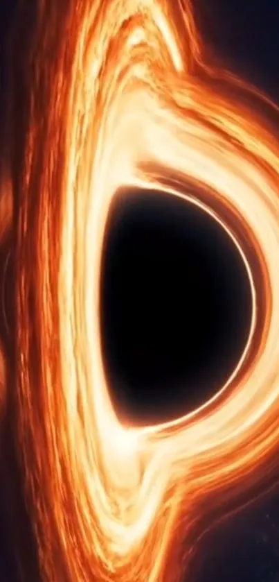 Vibrant artistic depiction of a swirling black hole.
