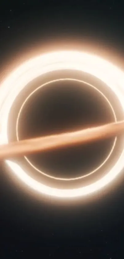 A mesmerizing black hole with a spacecraft in the distance, set in deep space.