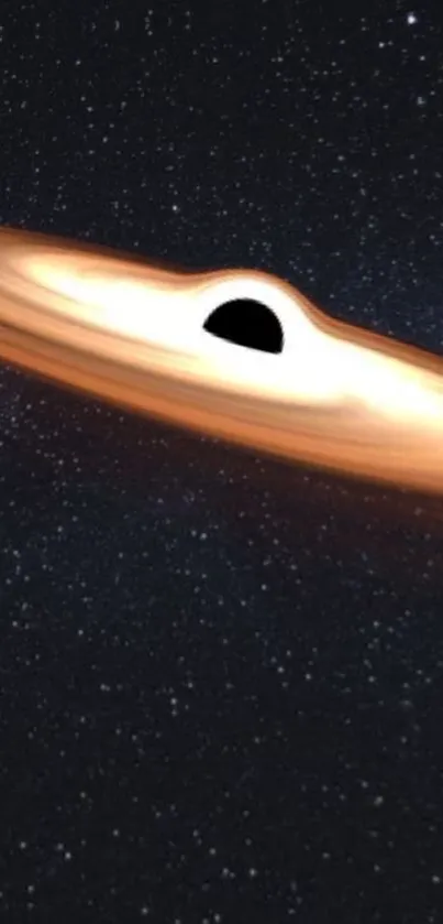 Dynamic black hole in space with bright light ring.