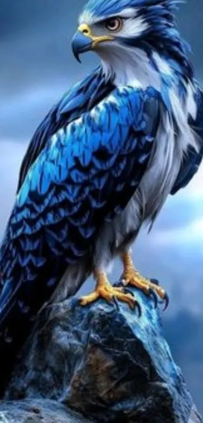 Majestic blue eagle artwork with detailed feathers.
