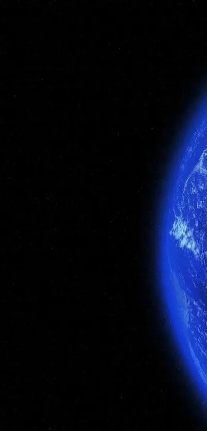 Stunning blue Earth mobile wallpaper showing a celestial space view.