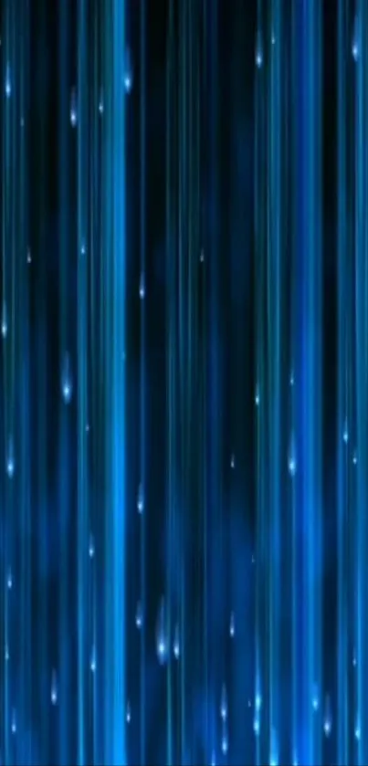 Cascading blue light strands wallpaper.