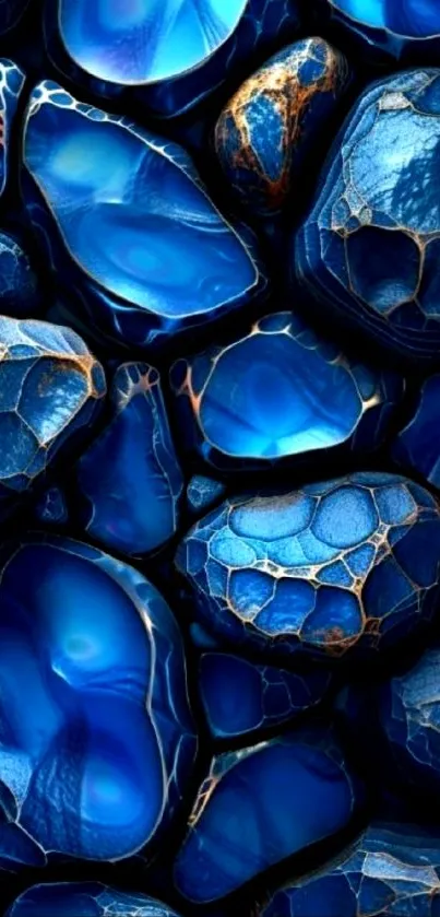 Blue stone texture mobile wallpaper with intricate patterns.