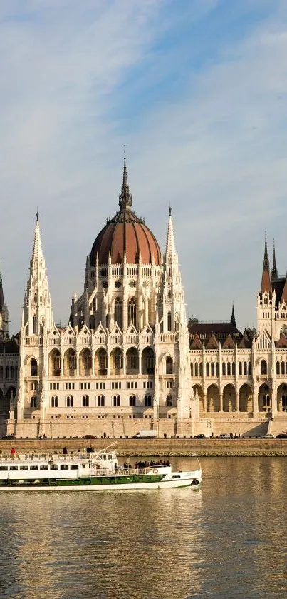 Budapest Parliament building by Danube River.