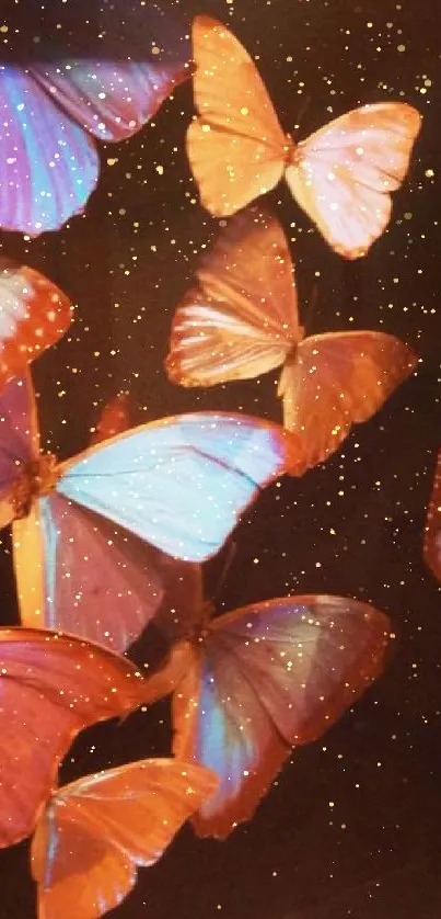 Vibrant butterflies flying in stunning display.