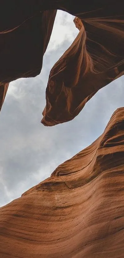 Canyon walls under blue sky, showcasing natural rock formations.