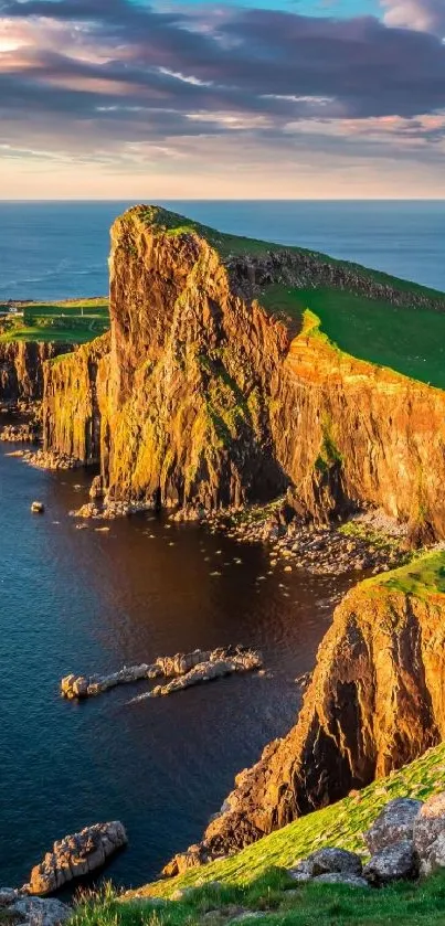 Spectacular cliffs with vibrant ocean view, perfect for mobile wallpaper.