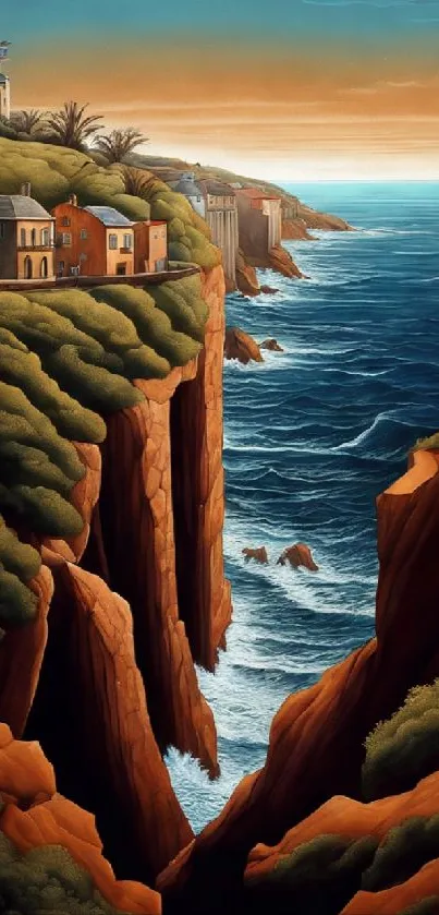 Coastal cliffside homes with ocean view.