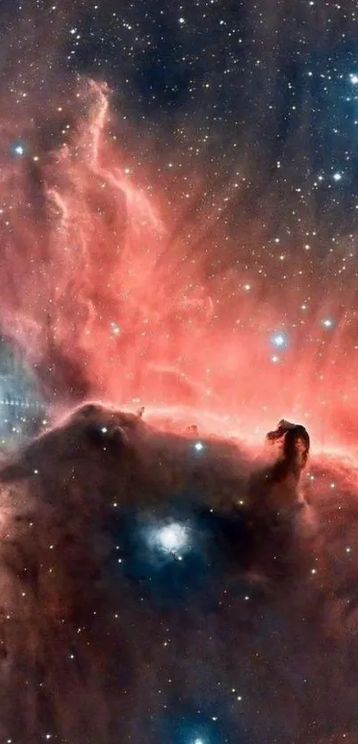 Mobile wallpaper of the Horsehead Nebula with stars.