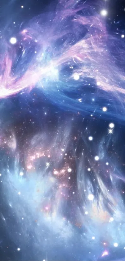 Beautiful cosmic nebula wallpaper with stars.