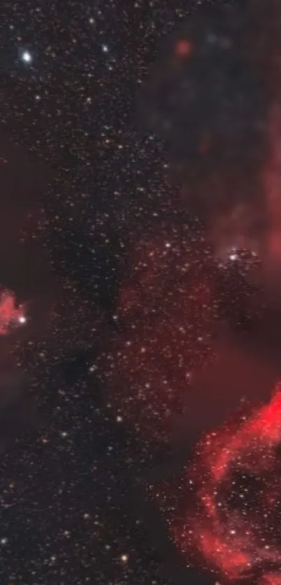 Mobile wallpaper with beautiful pink and black cosmic nebula stars.