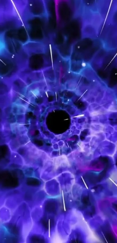 Vibrant purple and black cosmic vortex wallpaper.