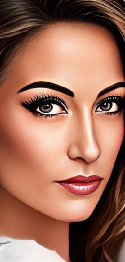 Digital portrait with realistic features and warm tones, ideal for mobile screens.