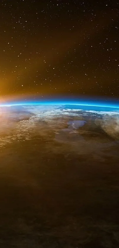 Vibrant Earth sunrise view from space.