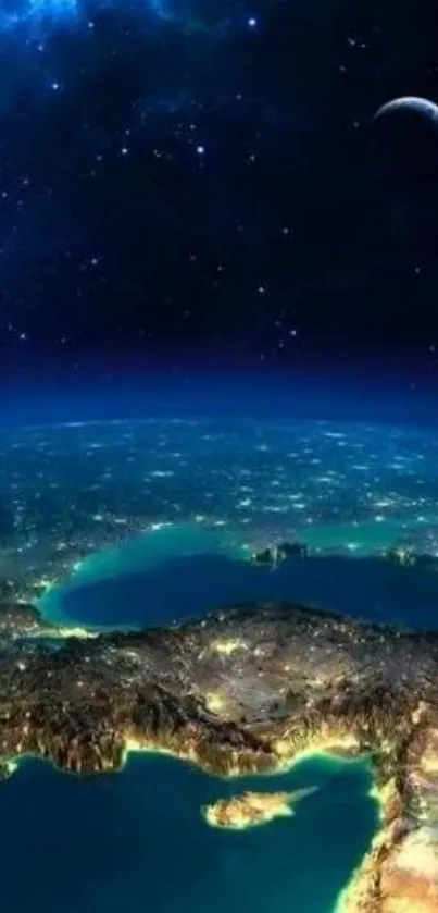 Breathtaking view of Earth from outer space, highlighting vibrant blue tones.