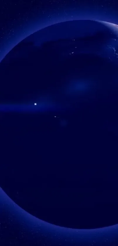 Earth in deep space with stars, blue hues.