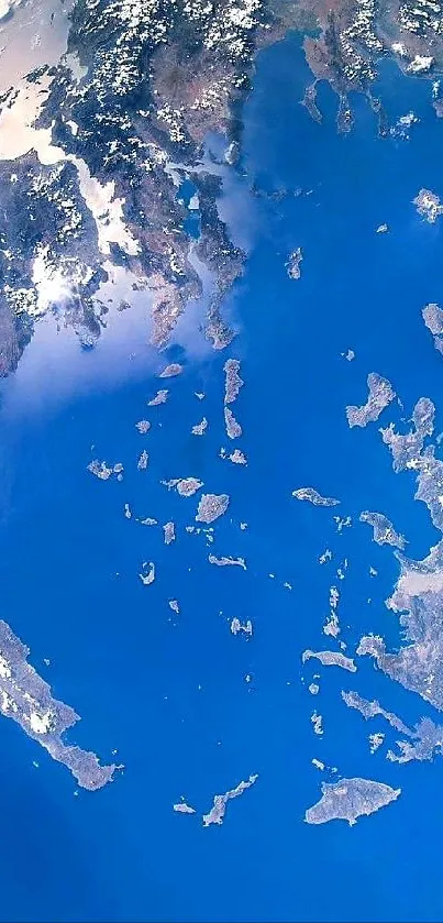 Satellite capturing Earth's blue oceans and continents from space.