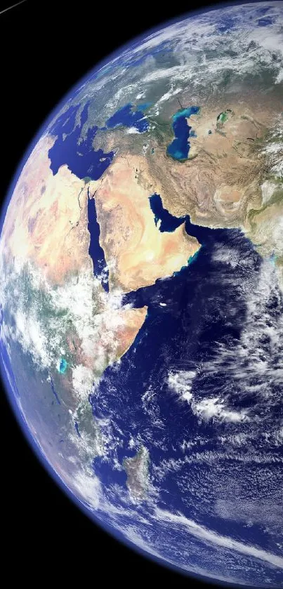 Stunning view of Earth from space, capturing continents and oceans beautifully.