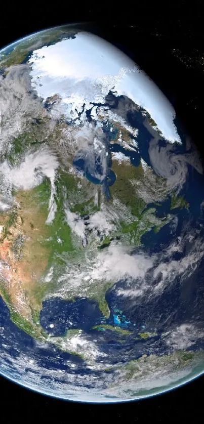 Beautiful view of Earth from space in high resolution for mobile wallpaper.