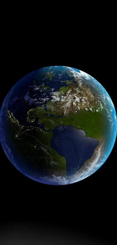 Beautiful view of Earth from space with a dark background.