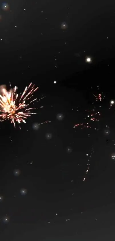 Vibrant fireworks displayed in night sky wallpaper with colorful bursts.