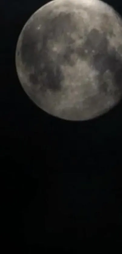 Full moon shining against a dark sky.