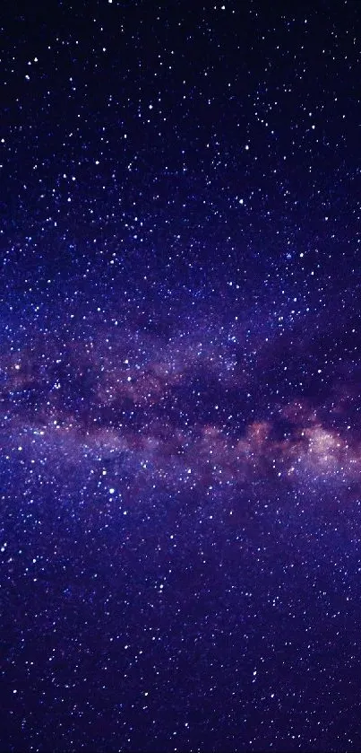 Galactic mobile wallpaper showing a sprawling view of the Milky Way filled with stars.