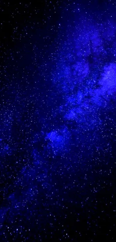 Blue galaxy wallpaper with stars and cosmic scenery.