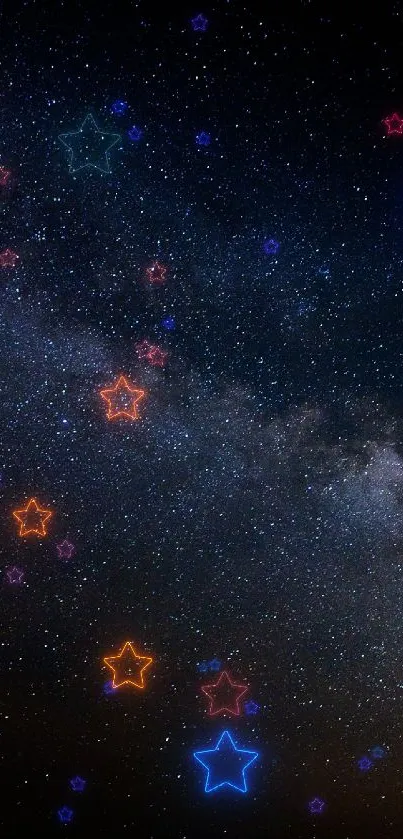 Starry galaxy wallpaper with Milky Way across a dark night sky.