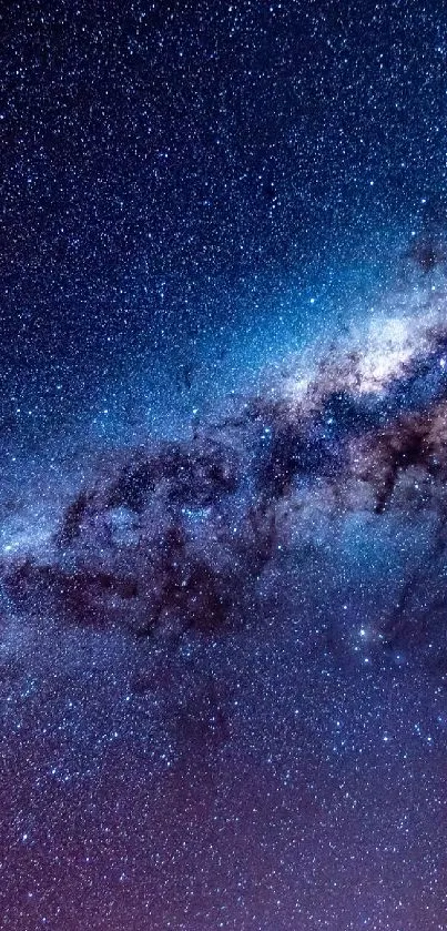 Stunning galaxy night sky with stars on mobile wallpaper.