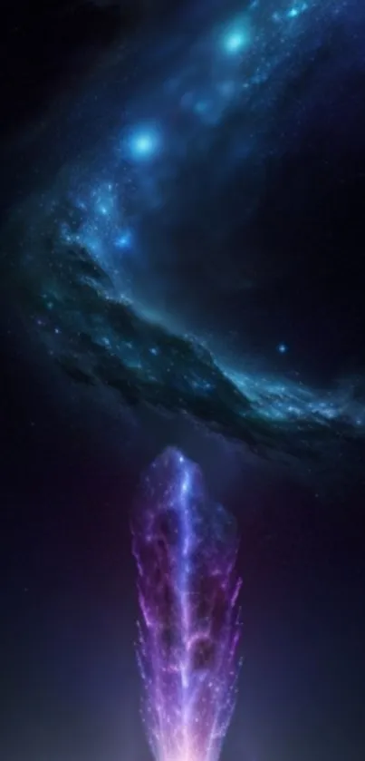 Vibrant galaxy night sky wallpaper with cosmic colors.