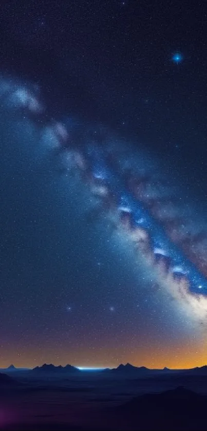 Stunning night sky with galaxy view on mobile wallpaper.