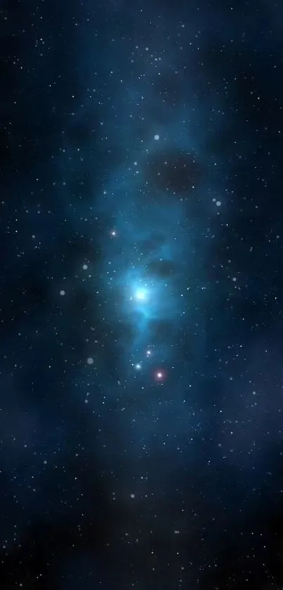 Beautiful galaxy mobile wallpaper with vivid blue nebula and stars.