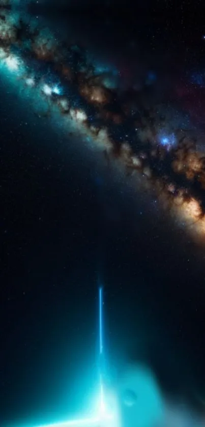 Vibrant galaxy seen in space wallpaper for mobile devices.