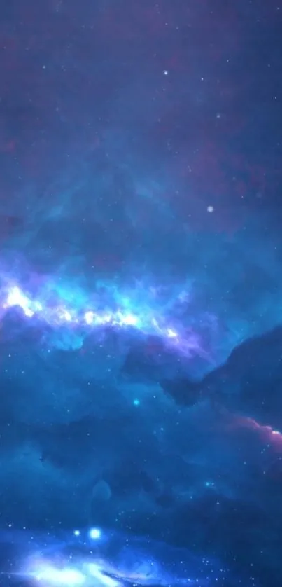 A stunning indigo galaxy wallpaper featuring cosmic elements and ethereal nebula.