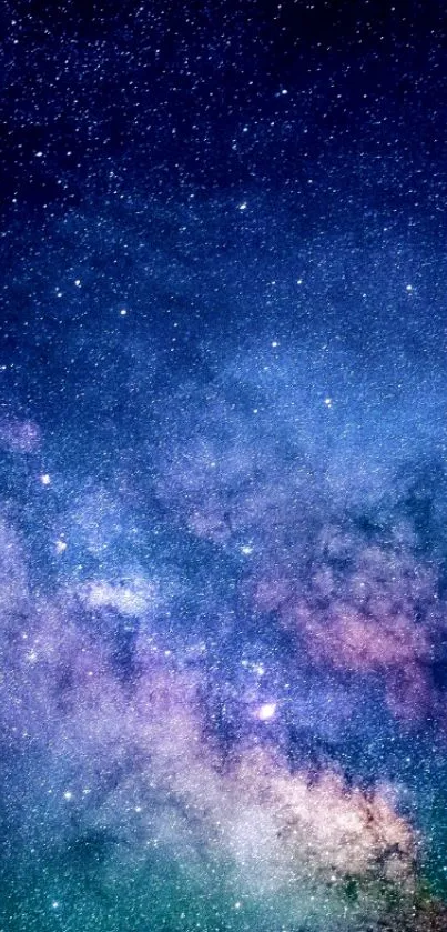 Vibrant galaxy wallpaper with starry nebula