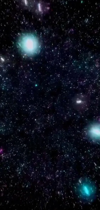 A vibrant galaxy phone wallpaper with stars.