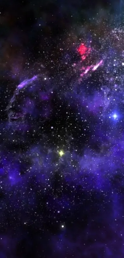 Purple galaxy space wallpaper with stars.