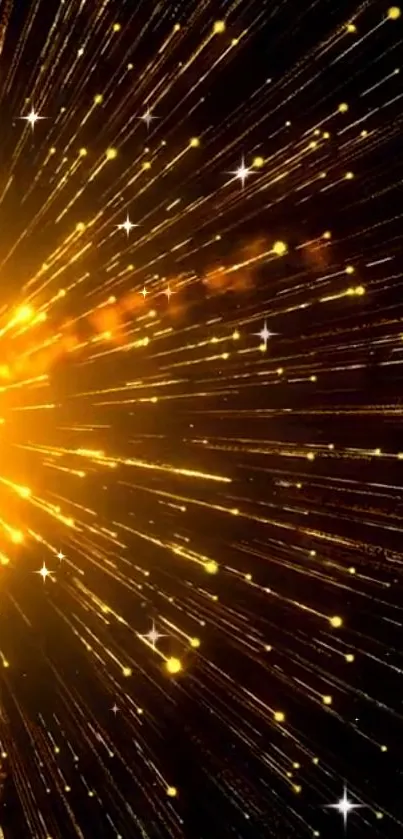 Golden light burst mobile wallpaper with dynamic celestial effect.