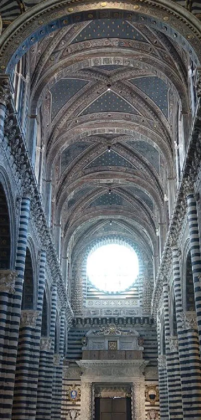 Gothic cathedral interior with grand arches and intricate details.