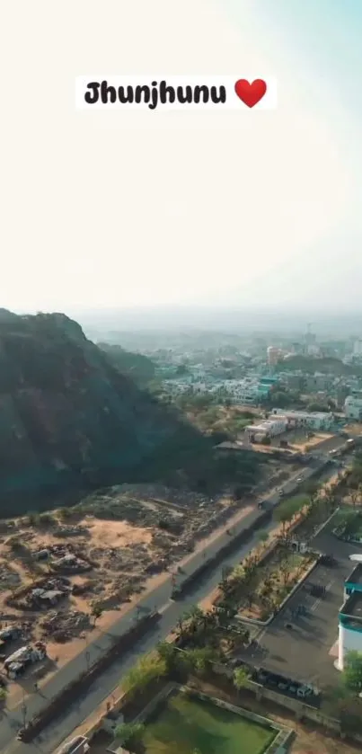 Aerial photograph of Jhunjhunu city from above.