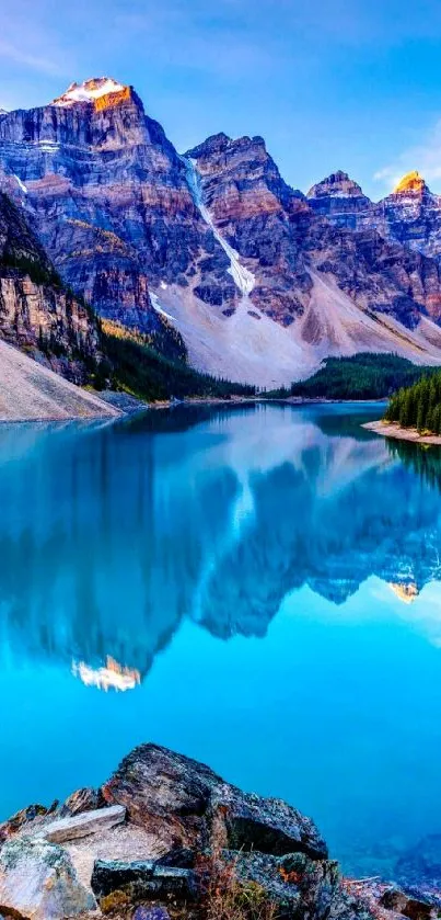 Beautiful lake and mountain scenery with reflections.