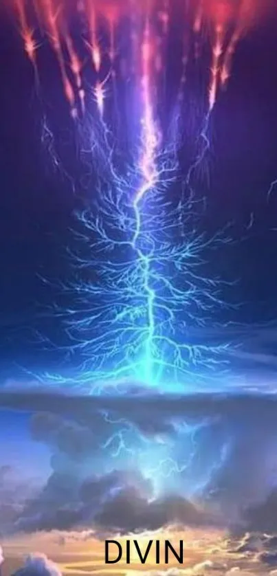 Electrifying lightning sky wallpaper with vibrant colors.