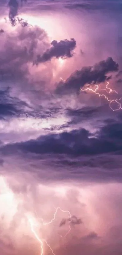 Mobile wallpaper featuring a dramatic purple lightning storm.